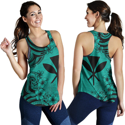 Hawaii Women Tank Kanaka Maoli Hibiscus Polynesian Tribal Print Style