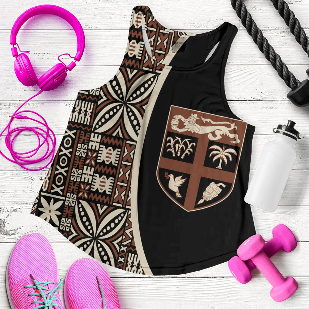 Fiji Women Tank Coat Of Arms Traditional Fijian Tribal Heritage
