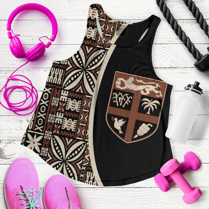 Fiji Women Tank Coat Of Arms Traditional Fijian Tribal Heritage