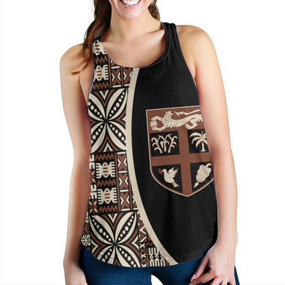 Fiji Women Tank Coat Of Arms Traditional Fijian Tribal Heritage