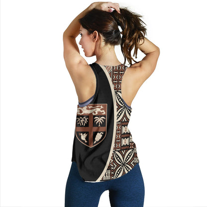 Fiji Women Tank Coat Of Arms Traditional Fijian Tribal Heritage