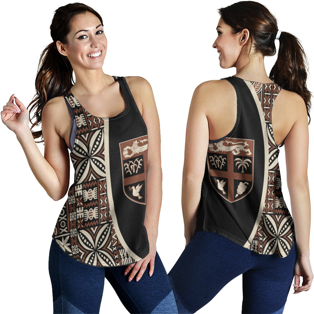 Fiji Women Tank Coat Of Arms Traditional Fijian Tribal Heritage