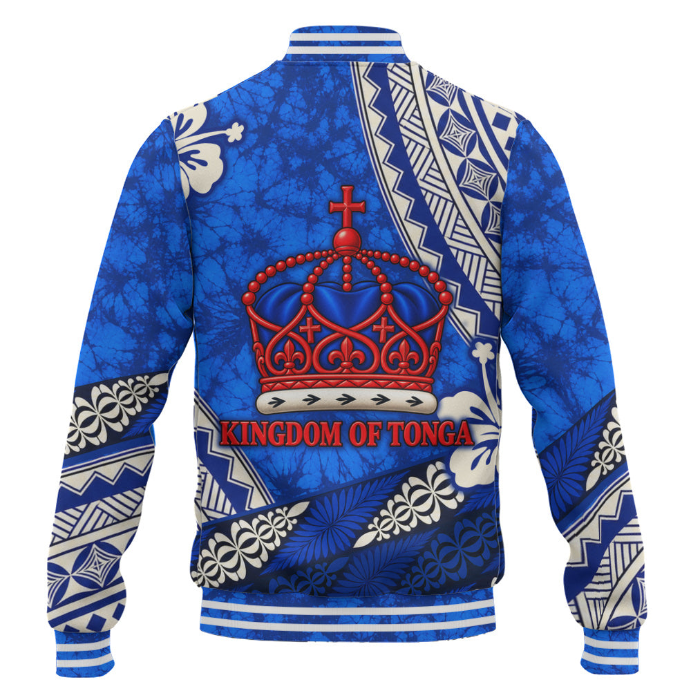 Tonga Baseball Jacket Kingdom Crown Polynesian Floral Pride