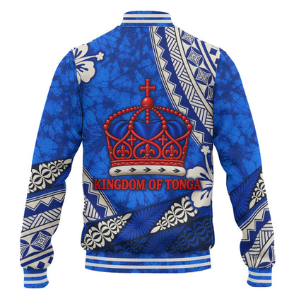 Tonga Baseball Jacket Kingdom Crown Polynesian Floral Pride