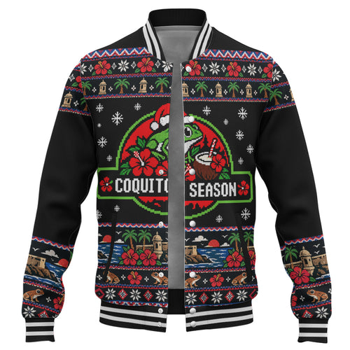 Puerto Rico Baseball Jacket Coquito Season Puerto Rico Christmas Ugly Style
