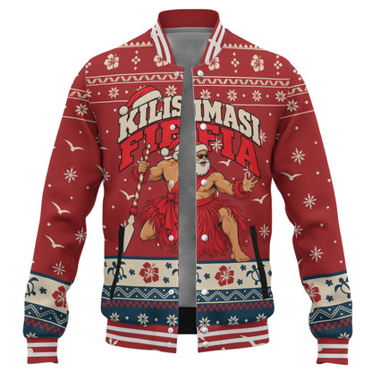 Tonga Baseball Jacket Ugly Christmas Kilisimasi Fiefia Tongan Warrior Santa