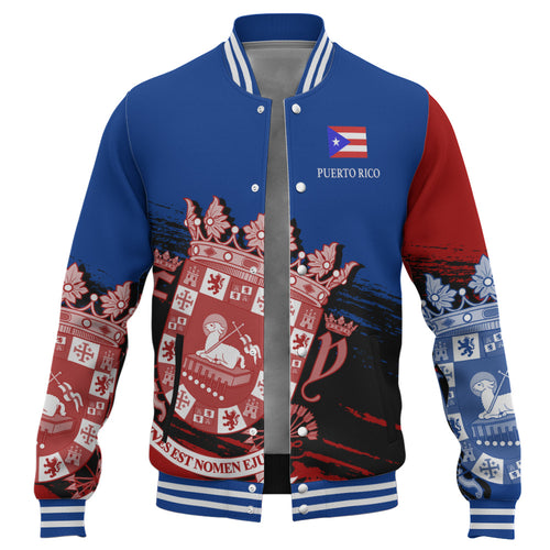 Puerto Rico Baseball Jacket Coat Of Arms Pride Style