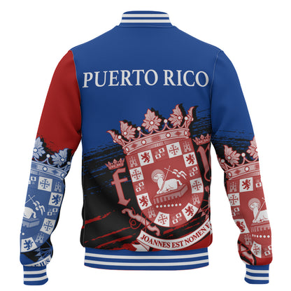 Puerto Rico Baseball Jacket Coat Of Arms Pride Style