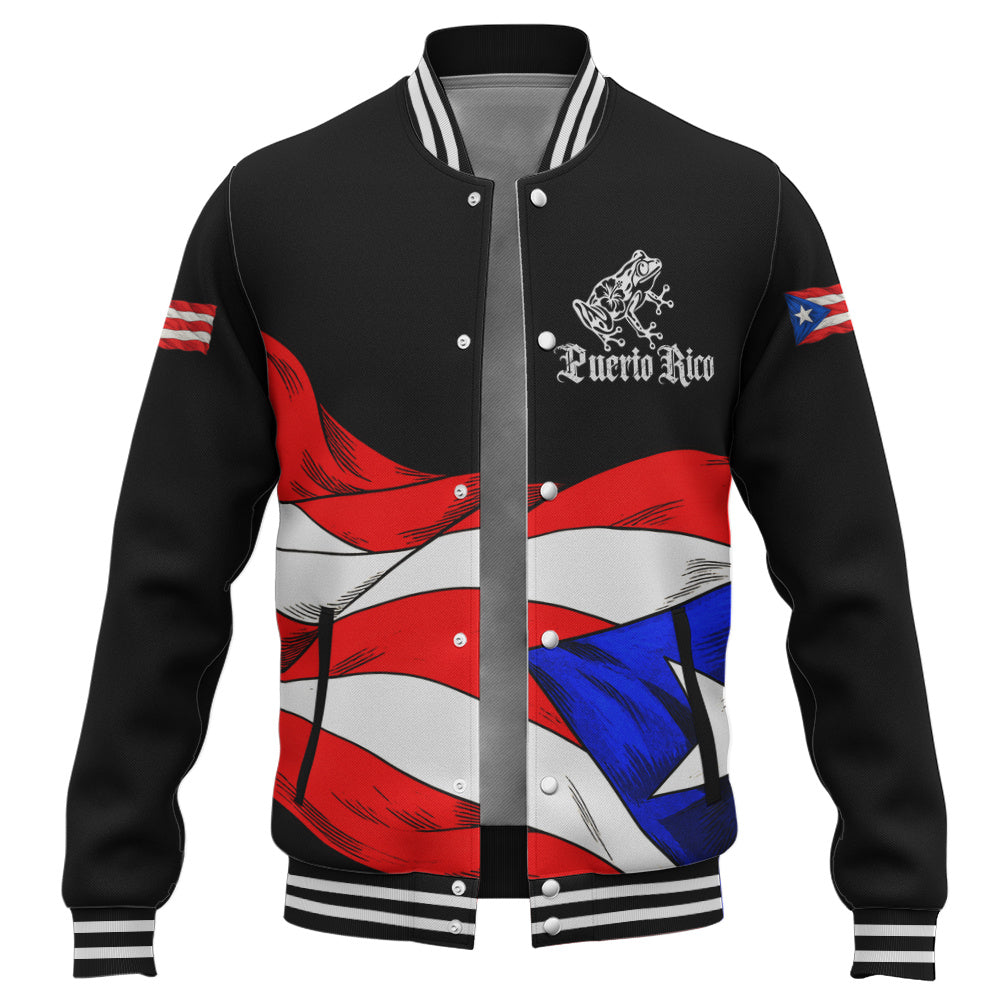 Puerto Rico Baseball Jacket Coqui Flag Boricua Heritage