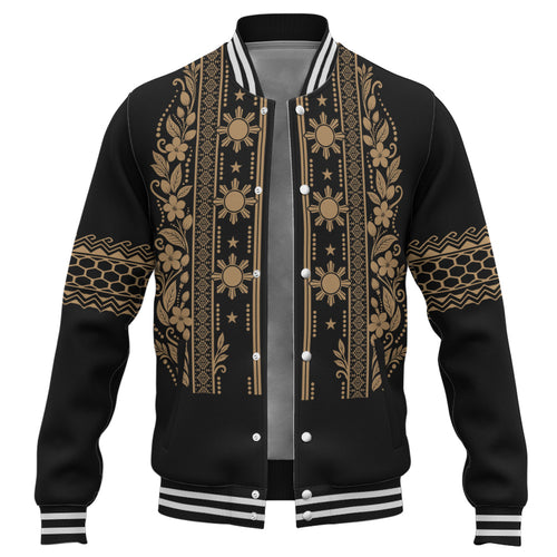 Philippines Filipinos Baseball Jacket Sampaguita With Eagle Sun Filipino Heritage