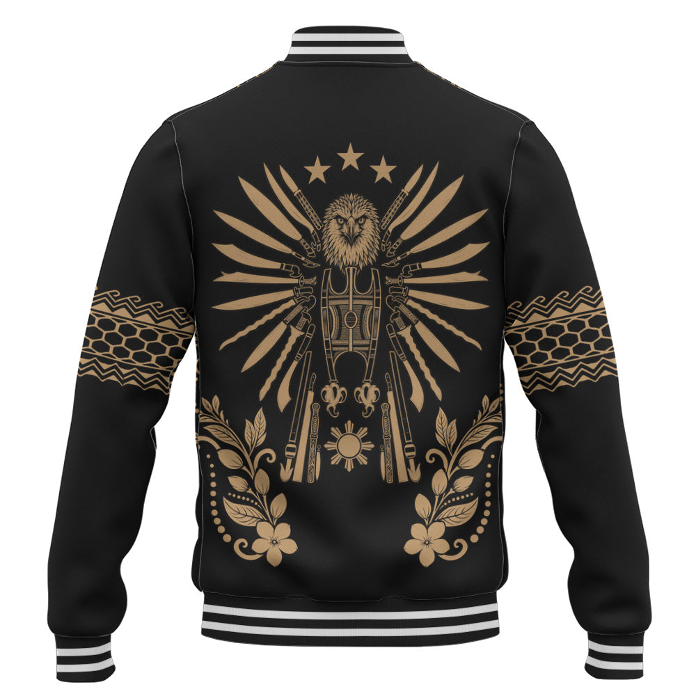 Philippines Filipinos Baseball Jacket Sampaguita With Eagle Sun Filipino Heritage