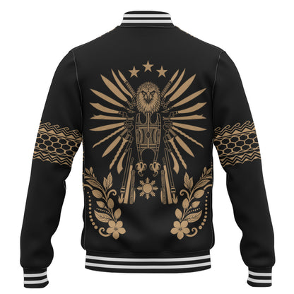 Philippines Filipinos Baseball Jacket Sampaguita With Eagle Sun Filipino Heritage