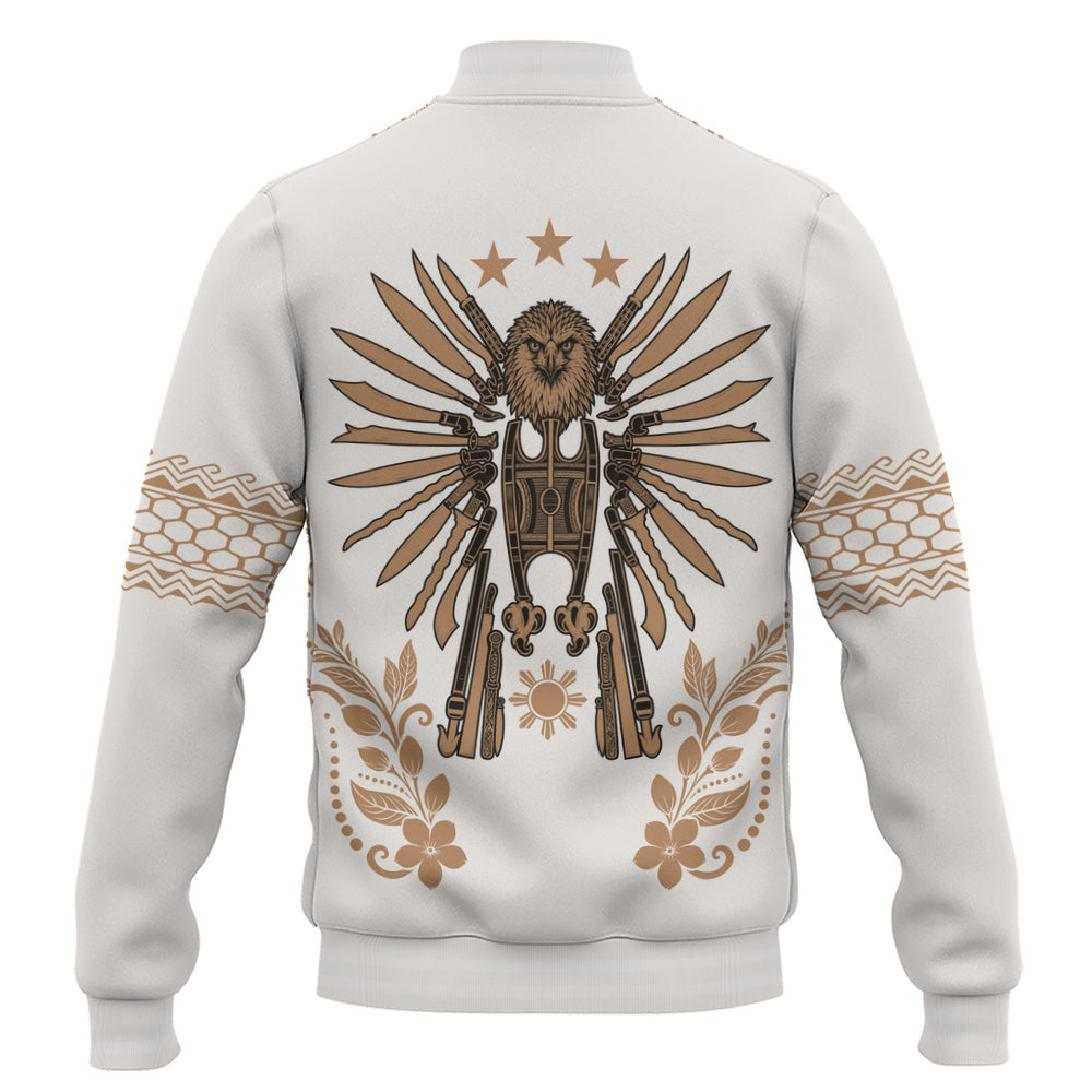Philippines Filipinos Baseball Jacket Sampaguita With Eagle Sun Filipino Heritage