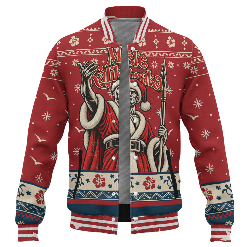 Hawaii Baseball Jacket Ugly Christmas Mele Kalikimaka King Kamehameha