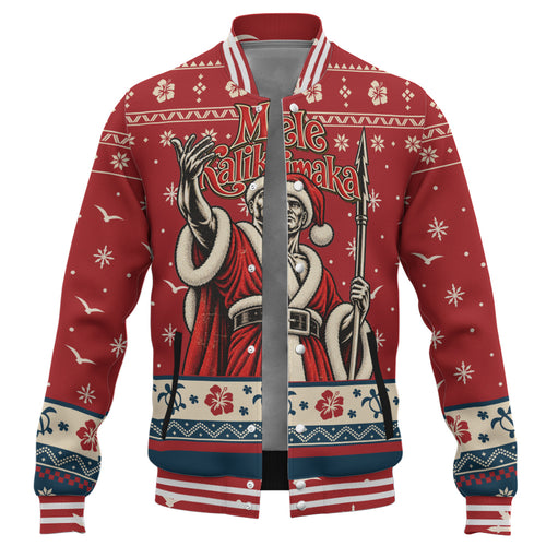 Hawaii Baseball Jacket Ugly Christmas Mele Kalikimaka King Kamehameha