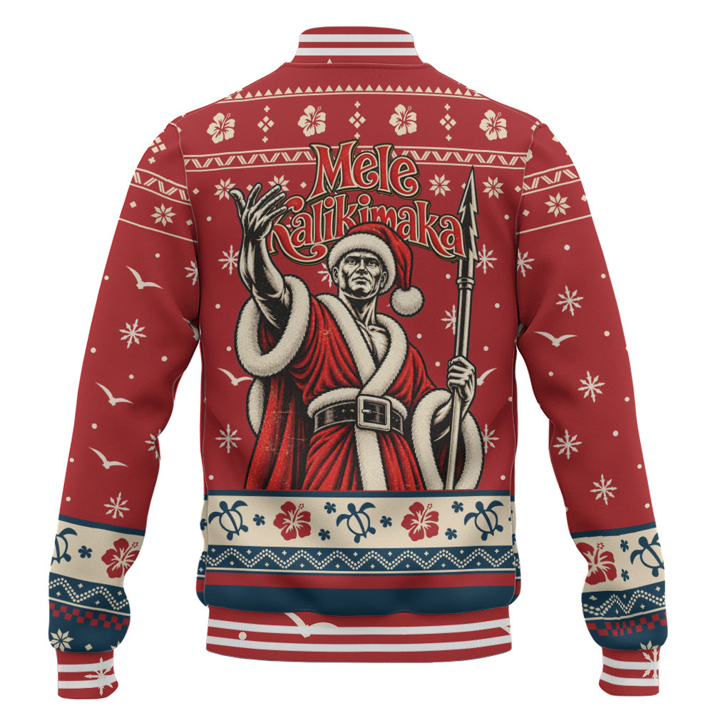 Hawaii Baseball Jacket Ugly Christmas Mele Kalikimaka King Kamehameha