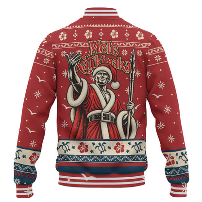 Hawaii Baseball Jacket Ugly Christmas Mele Kalikimaka King Kamehameha