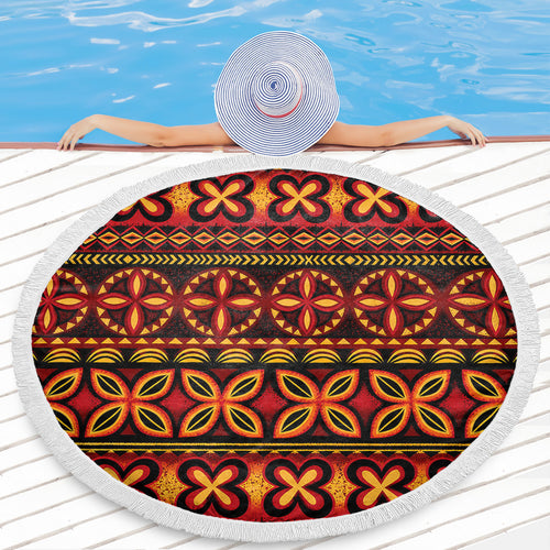 Tonga Beach Blanket Ngatu Tapa Tribal Pattern