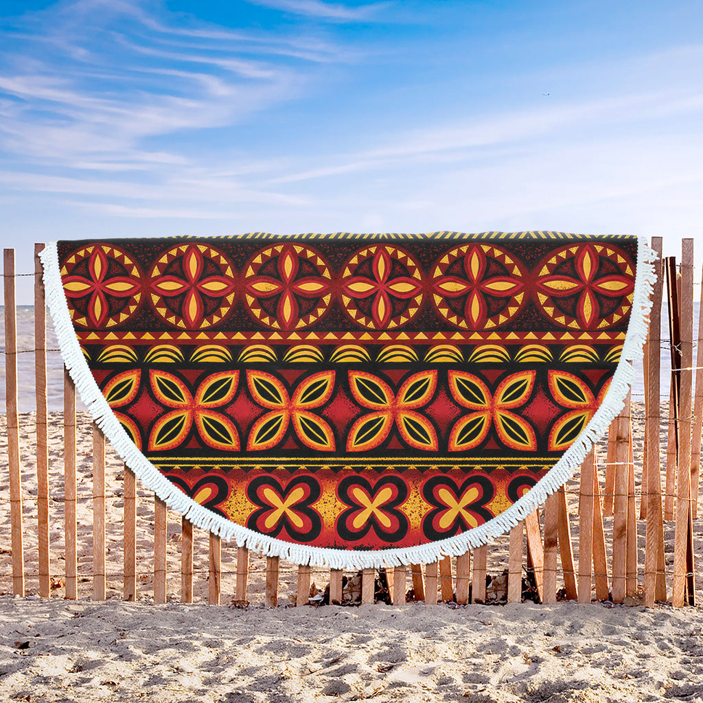 Tonga Beach Blanket Ngatu Tapa Tribal Pattern