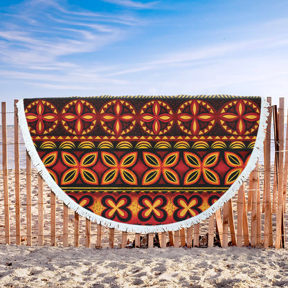 Tonga Beach Blanket Ngatu Tapa Tribal Pattern