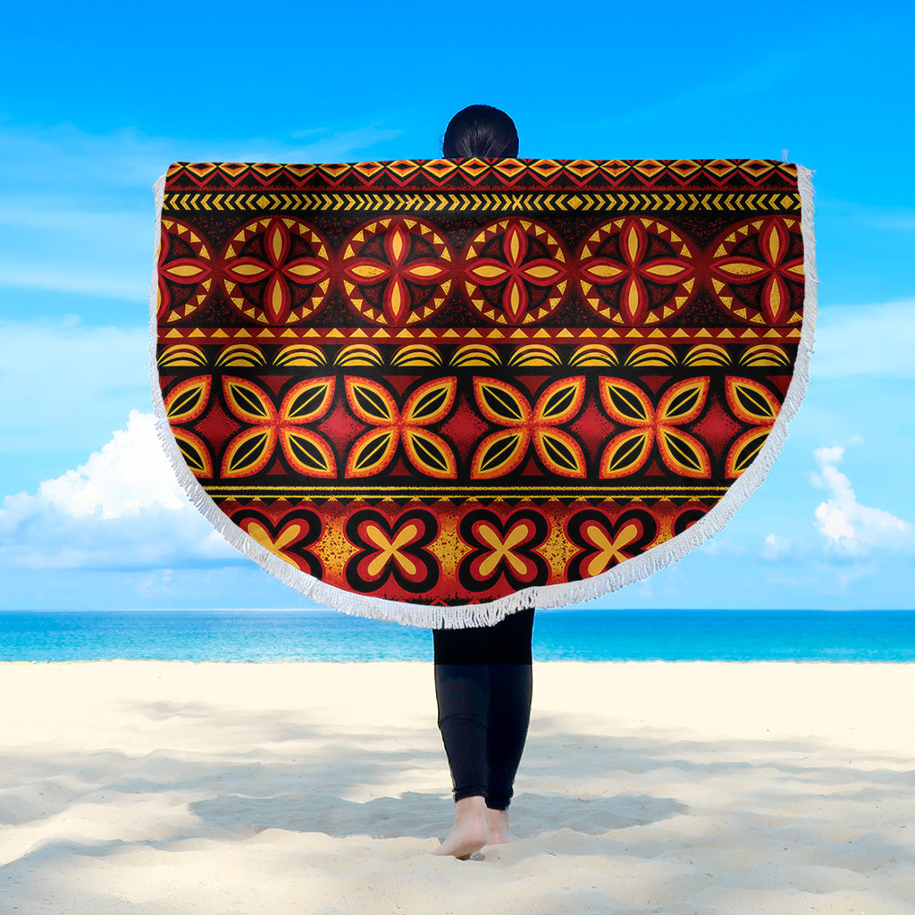 Tonga Beach Blanket Ngatu Tapa Tribal Pattern