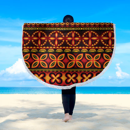 Tonga Beach Blanket Ngatu Tapa Tribal Pattern