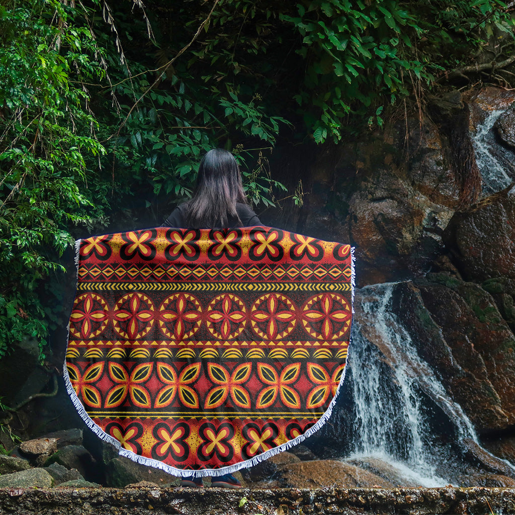Tonga Beach Blanket Ngatu Tapa Tribal Pattern