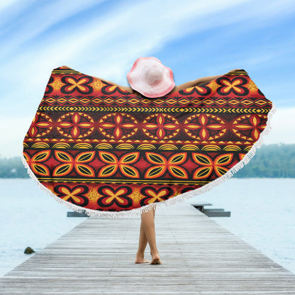 Tonga Beach Blanket Ngatu Tapa Tribal Pattern