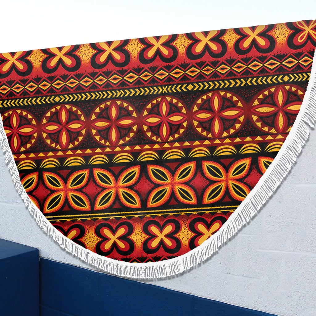 Tonga Beach Blanket Ngatu Tapa Tribal Pattern