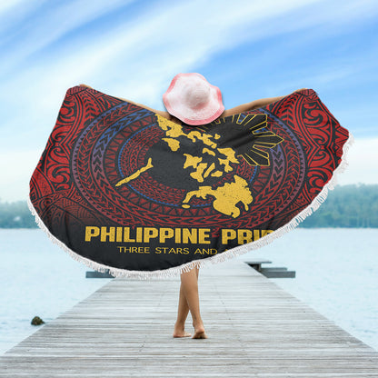 Philippines Filipinos Beach Blanket Philippine Pride Three Stars and A Sun