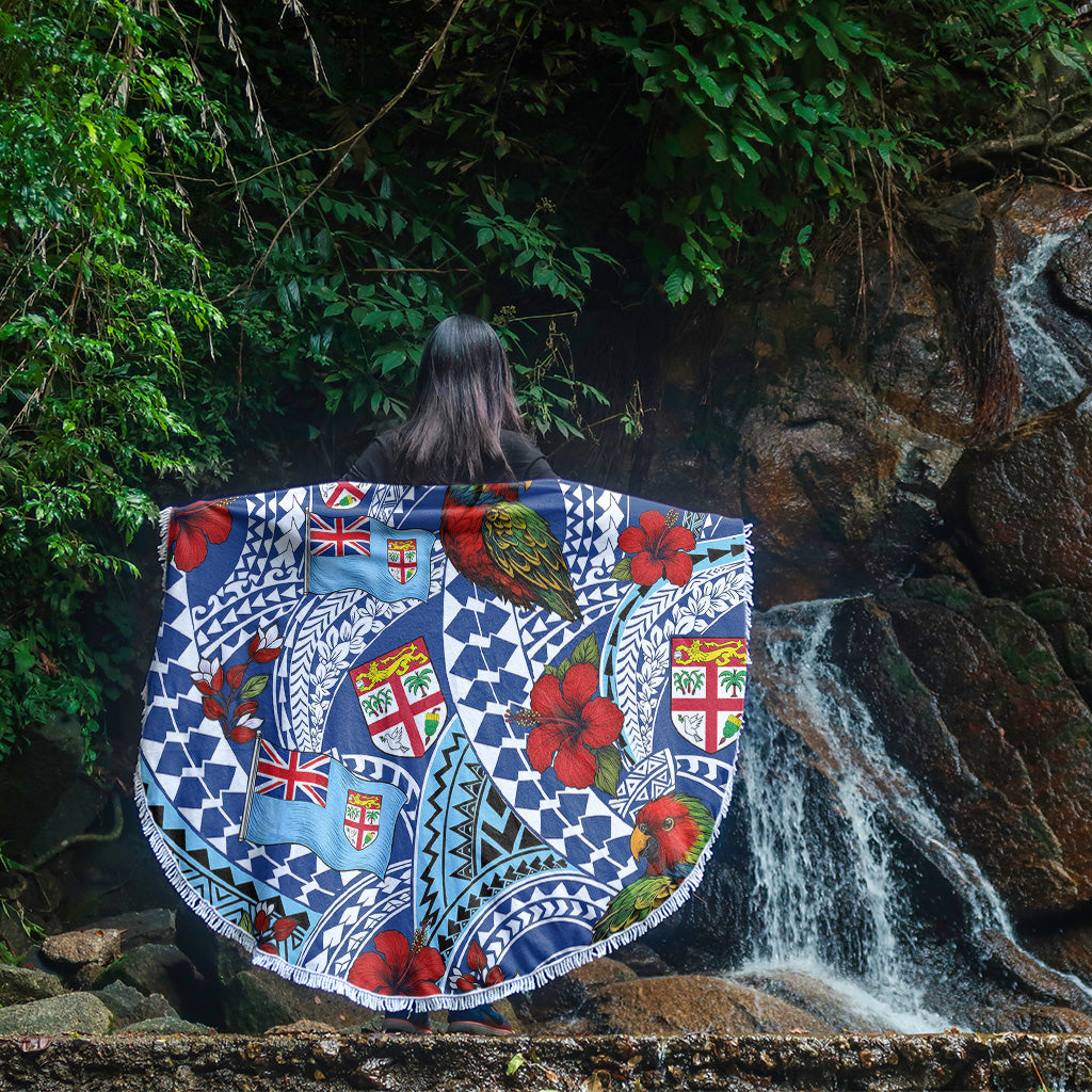 Fiji Beach Blanket Kula Parrot Flag Hibiscus Tribal Style