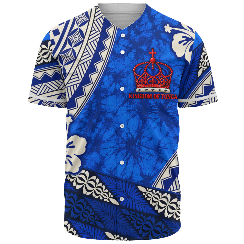 Tonga Baseball Shirt Kingdom Crown Polynesian Floral Pride