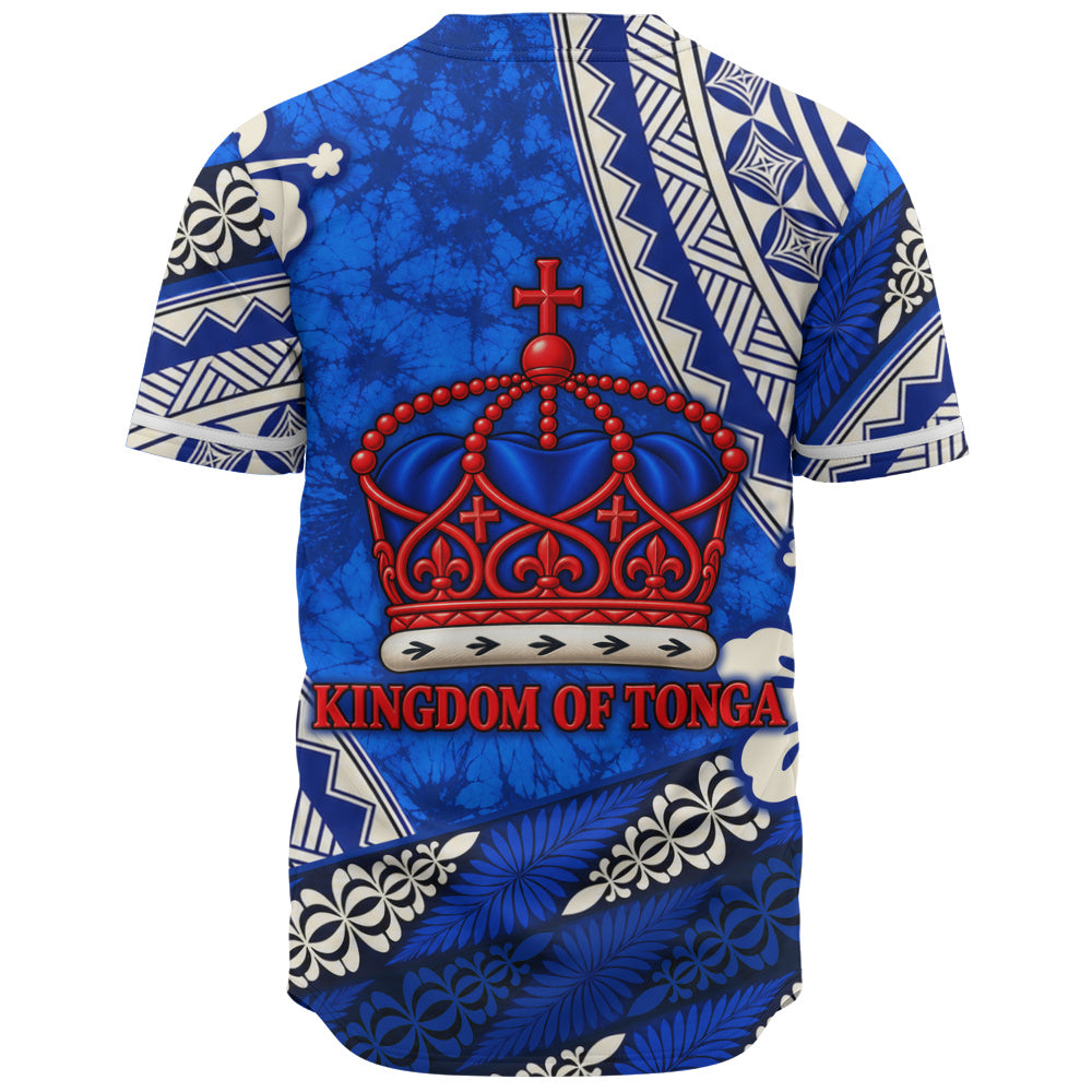 Tonga Baseball Shirt Kingdom Crown Polynesian Floral Pride