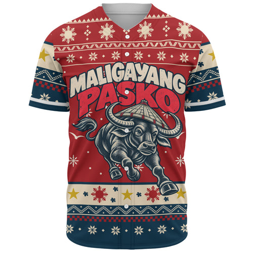 Philippines Filipinos Baseball Shirt Ugly Christmas Maligayang Pasko Filipino Carabao
