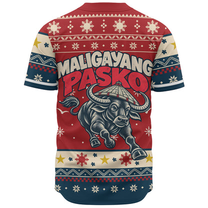 Philippines Filipinos Baseball Shirt Ugly Christmas Maligayang Pasko Filipino Carabao