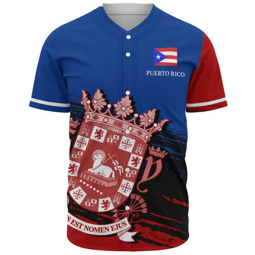 Puerto Rico Baseball Shirt Coat Of Arms Pride Style