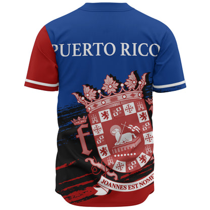 Puerto Rico Baseball Shirt Coat Of Arms Pride Style