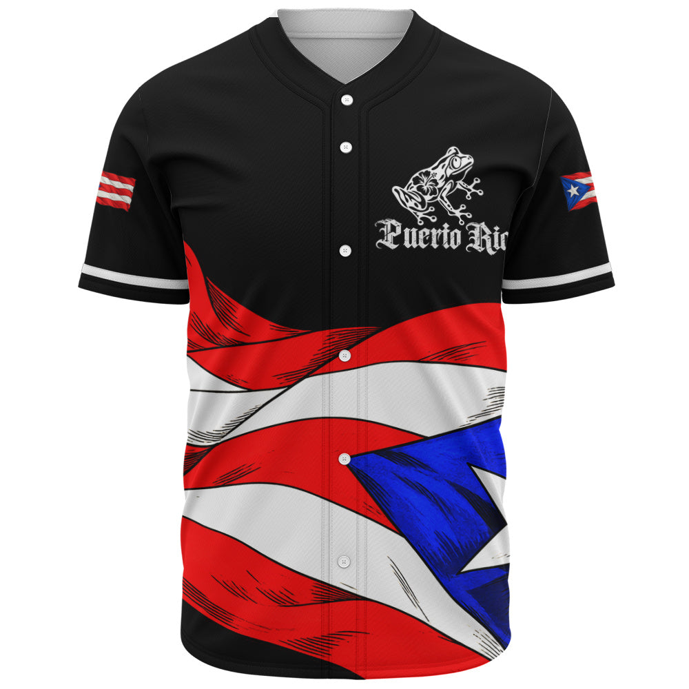 Puerto Rico Baseball Shirt Coqui Flag Boricua Heritage