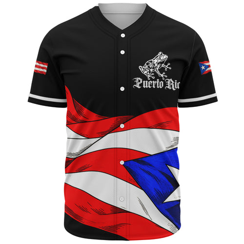 Puerto Rico Baseball Shirt Coqui Flag Boricua Heritage