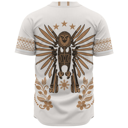 Philippines Filipinos Baseball Shirt Sampaguita With Eagle Sun Filipino Heritage