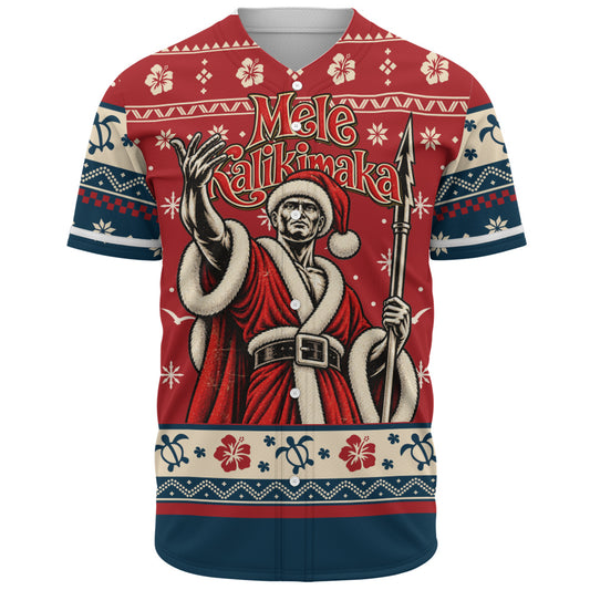 Hawaii Baseball Shirt Ugly Christmas Mele Kalikimaka King Kamehameha