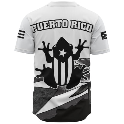 Puerto Rico Baseball Shirt Coqui Frog Puerto Rican Flag Tropical Floral Boricua Pride
