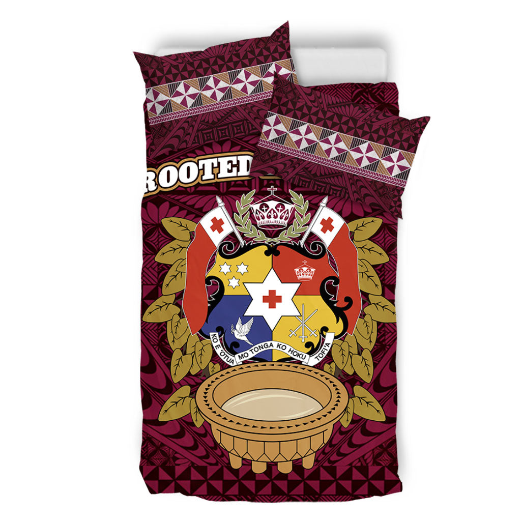 Tonga Bedding Set Rooted In Tonga Coat Of Arms Kava Bowl Ngatu Style