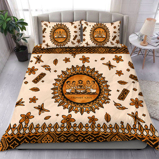 Tonga Bedding Set Taumafa Kava Ceremony Tapa Heritage Style