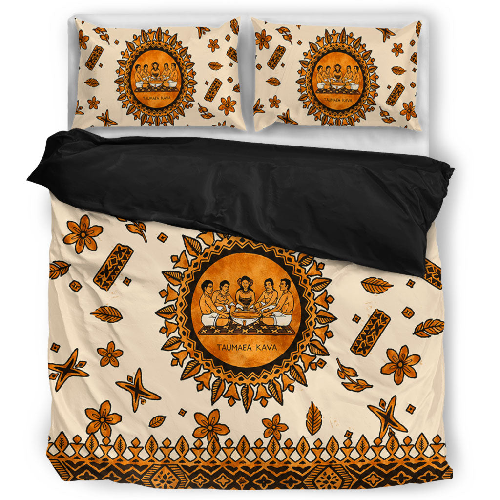 Tonga Bedding Set Taumafa Kava Ceremony Tapa Heritage Style