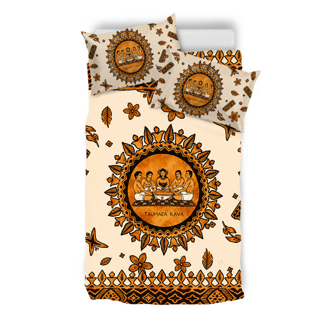 Tonga Bedding Set Taumafa Kava Ceremony Tapa Heritage Style