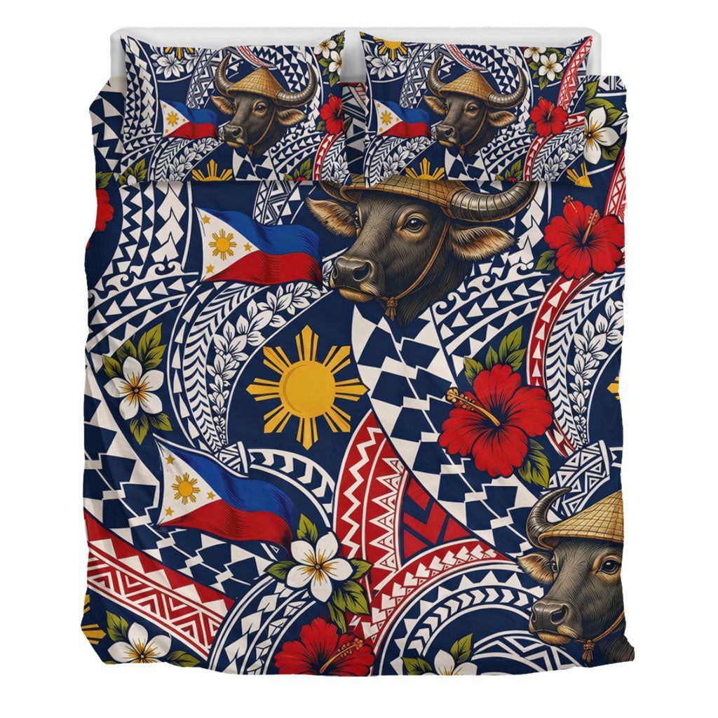 Philippines Filipinos Bedding Set Carabao Sun Flag Floral Tribal Style
