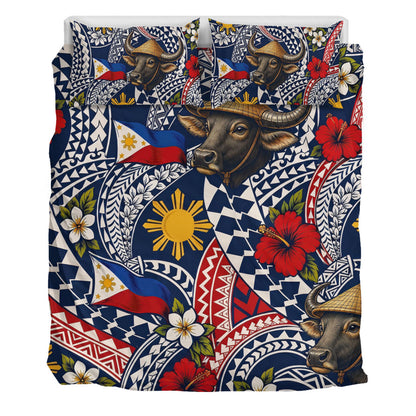 Philippines Filipinos Bedding Set Carabao Sun Flag Floral Tribal Style