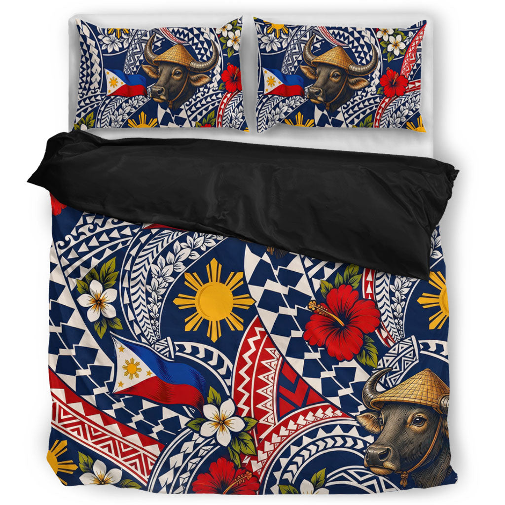 Philippines Filipinos Bedding Set Carabao Sun Flag Floral Tribal Style