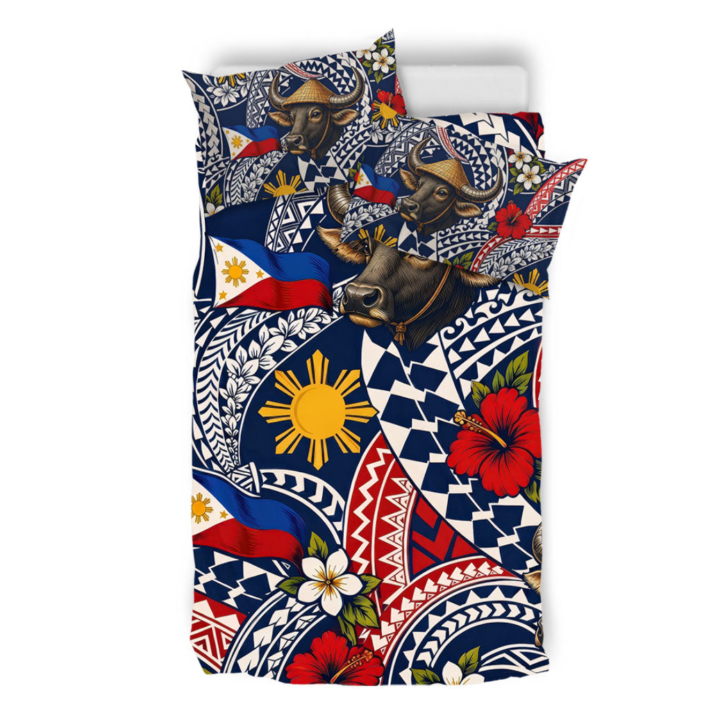 Philippines Filipinos Bedding Set Carabao Sun Flag Floral Tribal Style
